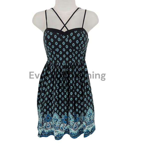 Xhilaration Babydoll Top XS Spaghetti Strap Cami Bustier Pad Y2K Boho Festival - Picture 1 of 8